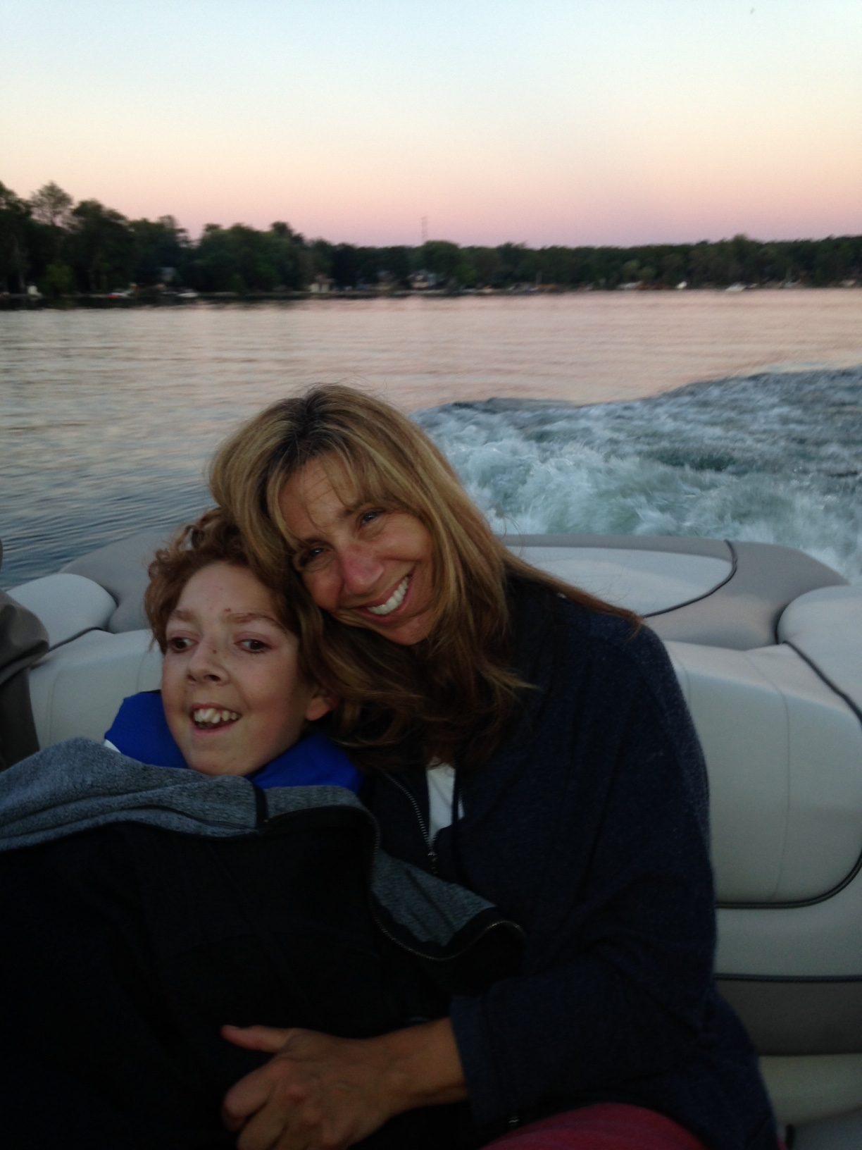 ellen and jacob schwartz on the boat