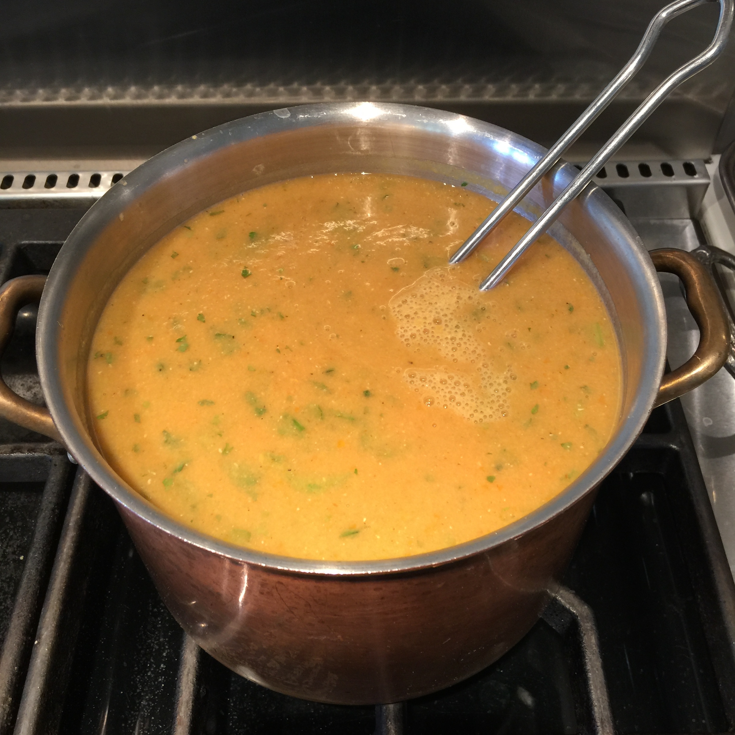 soup pot, red lentil soup, easy soup, vegan soup